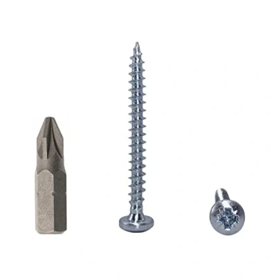 Afbeelding van Set van 50 houtschroeven met cilinderkop DIN 7981 verzinkt staal 4,0 x 40 mm spaanplaatschroeven universele cilinderkopschroeven Pozi