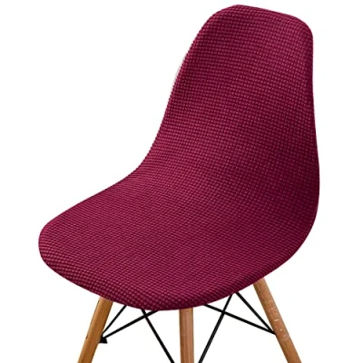 Afbeelding van Highdi Set van 1/2/4/6 Fluwelen Scandinavische jacquard, effen kleur hoezen voor eetkamerstoelen, stoelen zonder leuning de keuken, woonkamer, kantoor (bordeauxrood, 4 stuks)