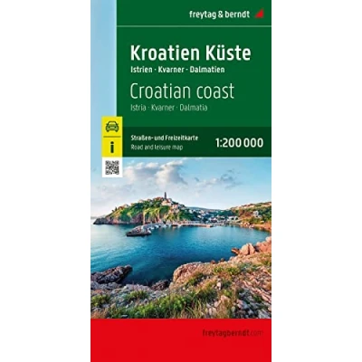 Afbeelding van Kroatien Küste, Straßen und Freizeitkarte 1:200.000, freytag &amp; berndt