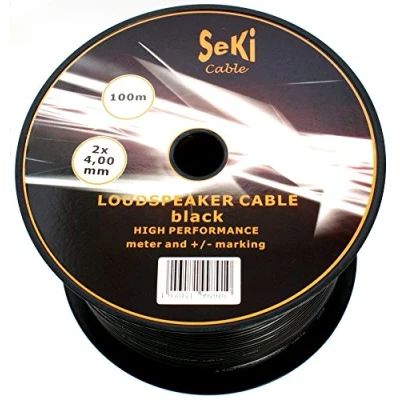 Afbeelding van Luidsprekerkabel zwart 2 x 4,00 mm² 100m spoel
