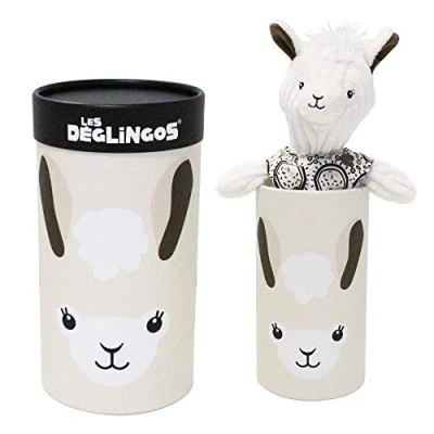 Afbeelding van LES DÉGLINGOS Grand Simply Muchachos de Lama in doos ultrazacht pluche cadeau idee vanaf geboorte te gebruiken 33 cm