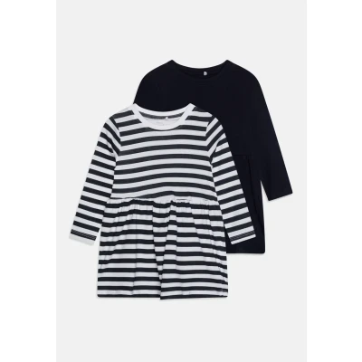 Afbeelding van Name it Nmfvivia Dress 2 PACK Jerseyjurk voor kinderen, Maat: 80, Dark sapphire