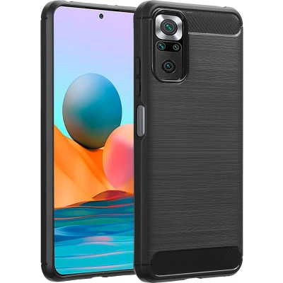 Afbeelding van imoshion Hoesje Geschikt voor Xiaomi Redmi Note 10 (5G) Siliconen Brushed Backcover Zwart
