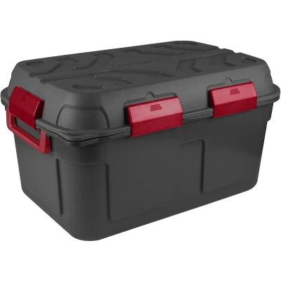 Afbeelding van Sunware Q line Tuinbox Opbergbox Tuin Buiten Waterdicht 130L Antraciet Rood 79 x 54,5 42,5 cm