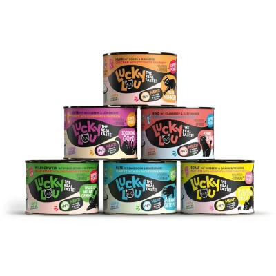 Afbeelding van 6x 200g Lucky Lou SuperMono² Mix (6 soorten) nat kattenvoer
