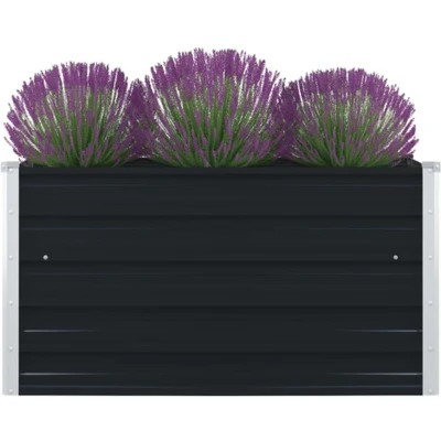 Afbeelding van Plantenbak verhoogd 100x100x45cm gegalvaniseerd staal antraciet