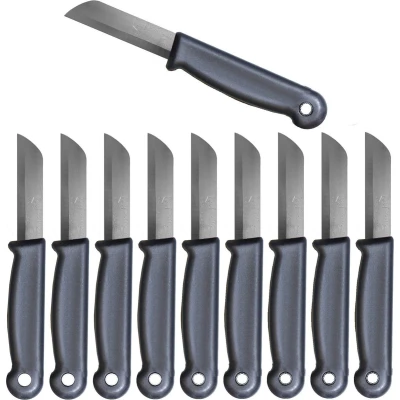 Afbeelding van Solingen Schilmesje RVS Glad 16 cm met &quot;Blade Cover&quot; Grijs 10 Stuks