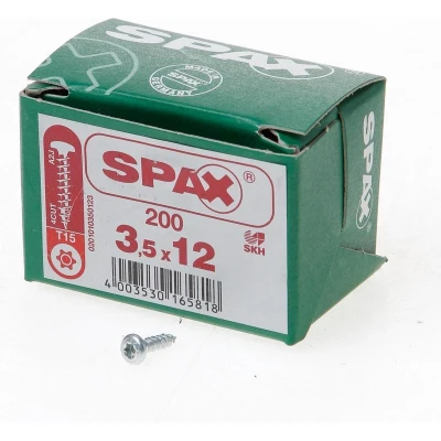 Afbeelding van Spax spaanplaatschroeven cilinderkop verzinkt T Star T15 3.5x12mm (per 1000 stuks)