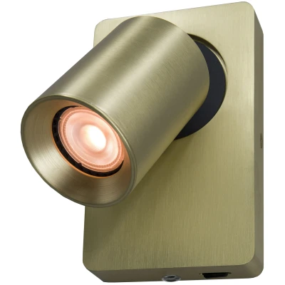 Afbeelding van Artdelight Wandlamp Megano 1 lichts mat goud