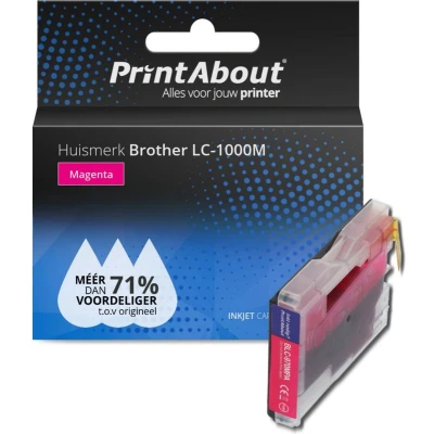 Afbeelding van Huismerk Brother LC 1000M Inktcartridge Magenta