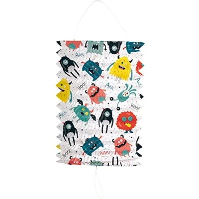 Afbeelding van Folat Treklampion Monsters 16 cm Lampion Sint maarten lampionnen optocht papier
