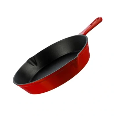 Afbeelding van Grand Feu Geëmailleerde gietijzeren pan 25 cm rood