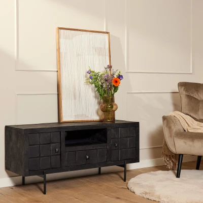 Afbeelding van Tv meubel Brandy Zwart 120 cm
