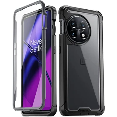 Afbeelding van Poetic Guardian Hoesje compatibel met OnePlus 11 5G 6,7 inch [getest tegen vallen van 6 m in Mil kwaliteit], schokbestendige hybride beschermhoes geïntegreerde schermbeschermer,