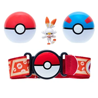 Afbeelding van Pokémon Clip &#039;N&#039; Go Poke Ball Riem Set Poké Ball, Great en Scorbunny