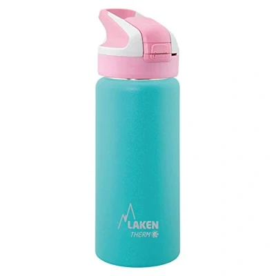 Afbeelding van Laken herbruikbare thermische fles top van roestvrij staal met automatische dop en veiligheidssluiting, 500 ml, turquoise