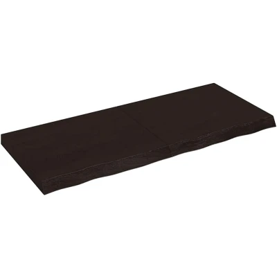 Afbeelding van vidaXL Wastafelblad 120x50x6 cm behandeld massief hout donkergrijs