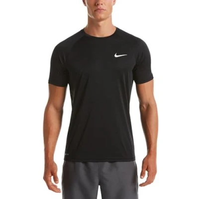 Afbeelding van Nike Swim Essential Short sleeve hydroguard Heren Zwemshirt Black Maat XS