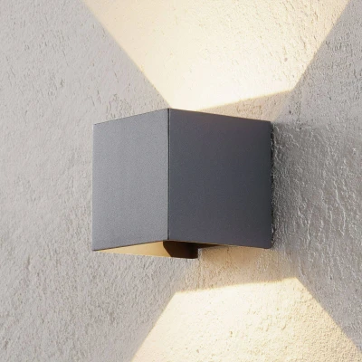 Afbeelding van LED buitenwandlamp Cube basaltgrijs
