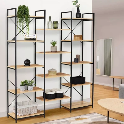 Image de Étagère bibliothèque trio 5 niveaux DETROIT design industriel 170cm