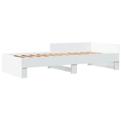 Afbeelding van Bedframe bewerkt hout wit 100x200 cm