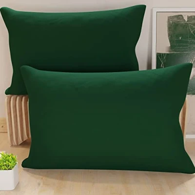 Afbeelding van PETTI Artigiani Italiani 1 paar kussenslopen 70 x 40 cm, microvezel, bekleding, bank, 2 kussenslopen, effen groen, 100% Made in Italy