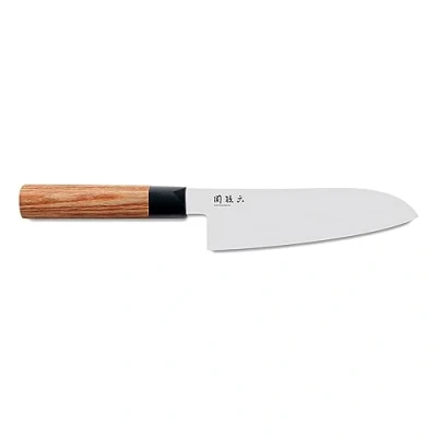 Afbeelding van KAI Seki Magoroku Santoku mes van redwood 17,0 cm 1K6 koolstofstaal met 57 (±1) HRC glanzend gepolijst lemmet sequoia pakka hout handgemaakt in Japan