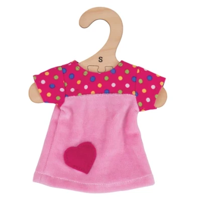 Afbeelding van Bigjigs Poppenkleertjes Jurk met stippen voor een pop van 25 cm