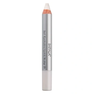 Afbeelding van Impala 3 in 1 jumbo potlood, kleur 01 wit, oogschaduw, lippenstift en rouge, gladde langdurige textuur, intensieve kleuren