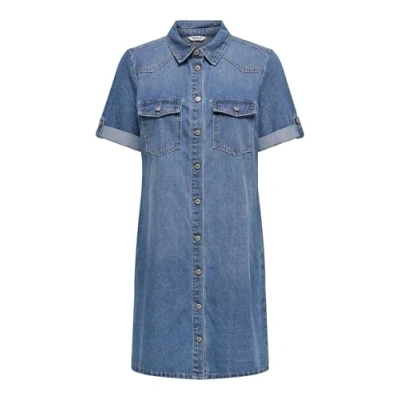 Afbeelding van ONLY Onllisa S/S Dnm Dress Gua Damesjurk (1 stuk), Medium blauwe denim, XL