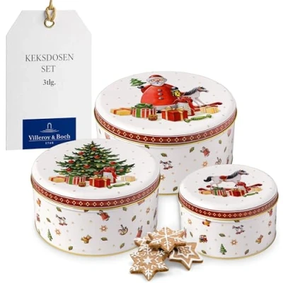 Afbeelding van Villeroy &amp; Boch Winter Collage Accessoires koekjesdoos 3 delig