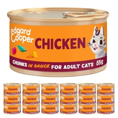 Afbeelding van 18x Edgard &amp; Cooper Kattenvoer Chunks Kip 85 gr