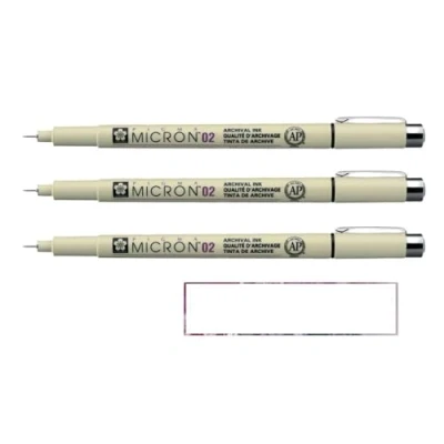 Afbeelding van Pigma MICRON Sakura 02 Zwart. 3 stuks en 1 kaart