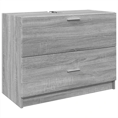 Afbeelding van Wastafelkast 78x37x59 cm bewerkt hout grijs sonoma eikenkleurig
