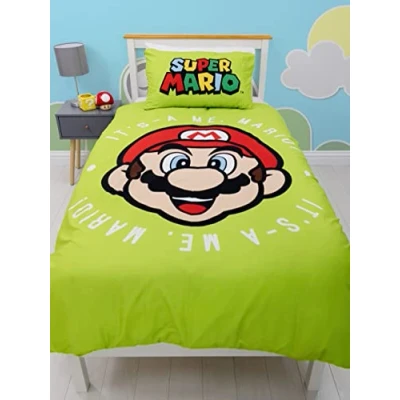 Afbeelding van SUPER MARIO BROS Kinderdekbedovertrekset voor eenpersoonsbed, jongens, beddengoed, gaming