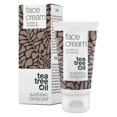 Afbeelding van Australian Bodycare Gezichtscrème 100ml Vochtinbrengende perfect voor vlekjes, puistjes, en een vette, acne gevoelige huid. Met 100% pure Tea Tree Olie van hoge kwaliteit (goedgekeurd door farmaceuten)