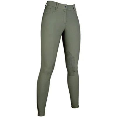 Afbeelding van HKM Rijbroek Sunshine Siliconen Kniestukken Olive Green 34