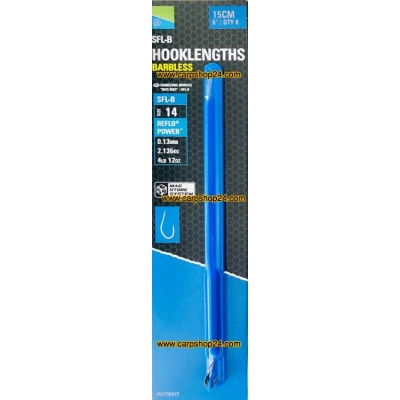 Afbeelding van Preston Onderlijn SFL B 15cm Barbless (8pcs) Maat : Haak 14 0.13mm