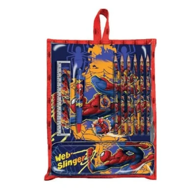 Afbeelding van Marvel Spiderman Schrijfwarenset Rood / Blauw Potloden, Etui (blik) Schoolset Schoolspullen Spider Man