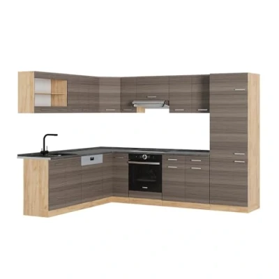 Afbeelding van Vicco Hoekkeuken R Line, Edel grijs/gouden eik, 227 x 287 cm , WB Antraciet