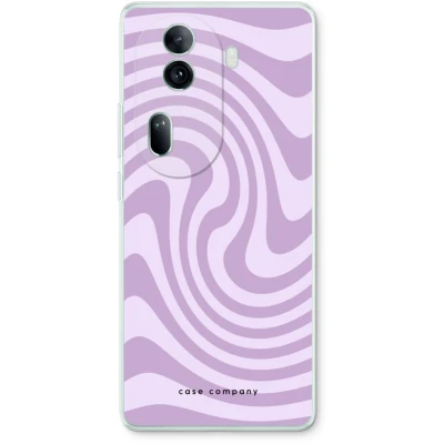 Afbeelding van Case Company® hoesje geschikt voor Oppo Reno 11 Pro Swirl Paars Soft Cover Telefoonhoesje Bescherming aan alle Kanten en Schermrand