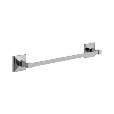 Afbeelding van TATAY Middelgrote handdoekhouder uit de Iconik collectie, van roestvrij staal en zamak, met Drill Fix bevestigingssysteem of lijm, afmetingen 6 x 6,5 45 cm