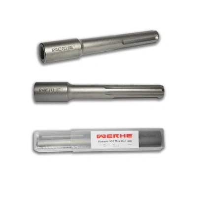 Afbeelding van WERHE® 16,5 x 25 162 professionele grondpennen jager voor het zinken van diepe grondharingen, aarding, aardingsstang Jack Hammer Picketpaal Driver SDS Max