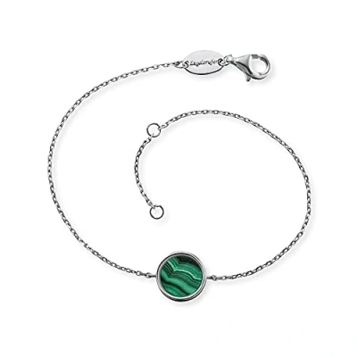 Afbeelding van Engelsrufer ERB LILGEM ML damesarmband sterling zilver 925/1000 10 mm malachiet, 10mm, zilver, malachiet