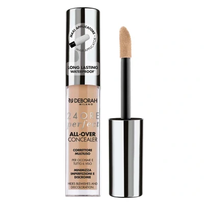 Afbeelding van Deborah Milano Fluid Concealer, 24 Ore Perfect All Over 04 openingen, duurzaam en waterdicht, copriza met hoge grip, minimalisering van onvolkomenheden, ogen rekbaarheid het gezicht