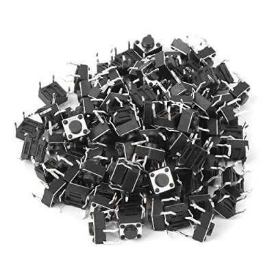 Afbeelding van Tijdelijke Mini Touch Drukknopschakelaar, 100 Stuks, Microschakelaar voor Elektronische DIY Hardware Pcb, 6x6x4.3mm