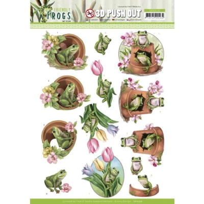 Afbeelding van Flower Frogs 3D Push Out Sheet Friendly
