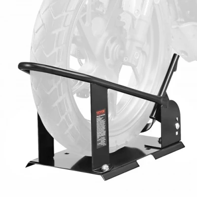 Image de VEVOR Bloque Roue Moto 816,5 kg, Cale en Acier Durable, Support de Transport avec 3 Trous Réglables, Stand pour Sécuriser sur Camion, Remorque, Atelier, Garage