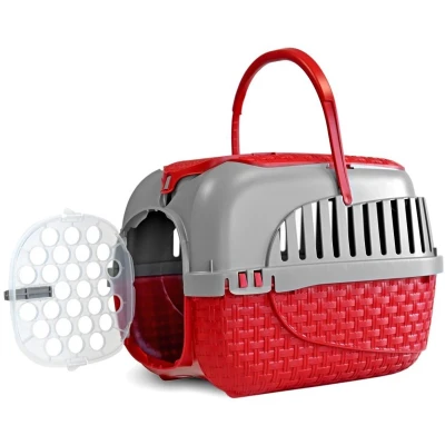Afbeelding van Bama Pet Transportbox 59x38x37 cm Rood/Zilver
