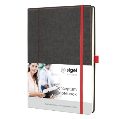 Afbeelding van Sigel notitieboek Conceptum A4 194 pagina&#039;s 80 grams dots grijs/rood SI CO694